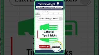 3 Useful Tips and Tricks in Excel - 79 | Excel Learning for Beginners #shorts