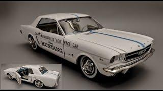 1964 Ford Mustang Pace Car 1/16 Scale Model Kit Build How To Assemble Paint Opening Doors Interior