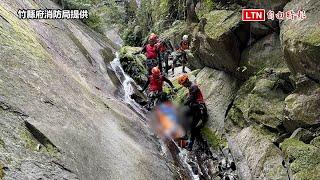 男子獨入尖石北德拉曼「跑山」落谷80米深 遺體已搬下山（竹縣府消防局提供）