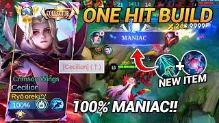 MANIAC!! NEW ONE HIT BUILD CECILION INSANE DAMAGE | CECILION BEST BUILD NEW UPDATE 2024