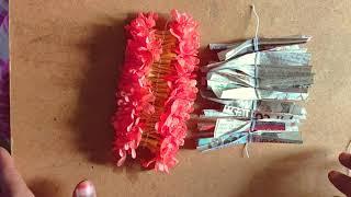 #EasyTrick  Traditional knot to make kanakambaram flower garland in telugu||My creative world