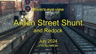 Drivers eye view, Arden Street shunt and Redock, July 2024