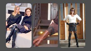 Old Lady & Older Women Leather Boots Outfit Ideas For Beautiful Looking