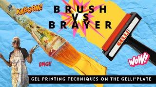 Paint Brush Vs. Brayer: Two easy paint techniques on the Gelli®  Plate.