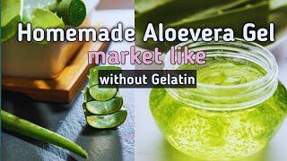 Homemade Aloevera Gel | No Gelatin, No Chemical |#homemadealoeveragel #aloeveragel #diy