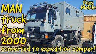 2000 MAN truck converted to 4x4 camper expedition vehicle by Füss Mobile