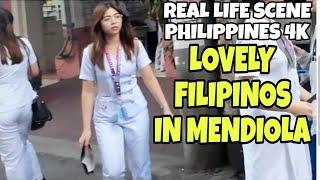 LOVELY FILIPINOS IN MENDIOLA UNIVERSITY BELT CENTRO ESCOLAR MANILA WALKING TOUR IN PHILIPPINES 4K