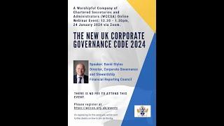 The New UK Corporate Governance Code 2024 - 24 January 2024