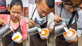 BARISTA TRAINING IN NEPAL || LATTE ART FOR BEGINNER BARISTA|| BARISTA COFFEE MAKING FOR BEGINNER