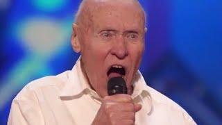 82-Year-Old Man Covers DROWNING POOLS "Bodies" on Americas Got Talent!