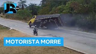 Motorista perde controle de caminhão e morre em acidente no Ceará