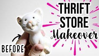 THRIFT STORE makeover | Transforming STATUES into ART | CYBERPUNK CAT