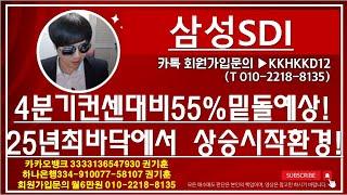 [주식투자]삼성SDI(4분기컨센대비55%밑돌예상!25년최바닥에서 상승시작환경!)