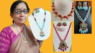 బీడ్స్ కలెక్షన్ విత్ లాకెట్ సెట్/9701251334//#handmade #beads #beadscollections #locketsetsl