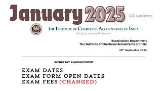  CA Foundation January 2025 in Tamil | Exam Dates,Exam form open&close dates, exam fees |CA updates