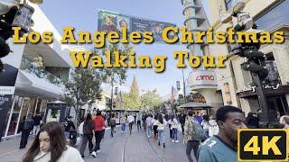 Los Angeles Christmas 2024 Walking Tour | 4K 60fps | Grove Americana Farmers Market Descanso Gardens