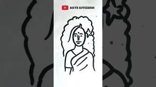 women drawing with marker pen ️ #artzriteeshh #shorts #youtubeshorts #viralshorts #ytshort #art