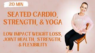 FULL BODY SWEAT, STRENGTH, & STRETCH: Chair Cardio, Upper Body , Legs, Core -Strength, & Chair Yoga