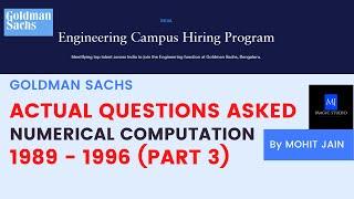 Goldman Sachs Aptitude Actual Questions Asked (Numerical Computation) Part 3 by MJ