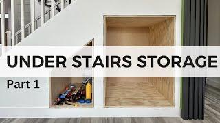 DIY Under Stairs Pull Out Storage | Part 1 - Demo Day | Drywall Removal and Storage Box Build