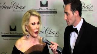 Scott Nevins interviews Joan Rivers on the red carpet (Steve Chase Awards)