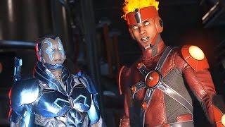 Injustice 2 - Blue Beetle and Firestorm scene