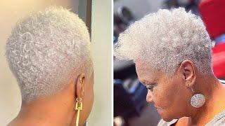 25 Best Short Afro Hairstyles for Gray-haired Women | Wendy Styles