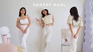 SHOPEE CLOTHING HAUL (high quality basics, accessories, footwear ,cute stuff)