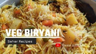 Veg Biryani recipe in telugu | వెజ్ బిర్యానీ | Sahar Recipes