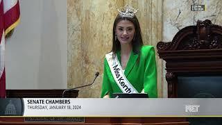 Miss Kentucky (Mallory Hudson) on the Floor of the Kentucky State Senate