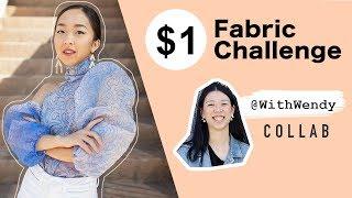 DIY PUFFY SLEEVE BLOUSE | $1 Fabric Challenge WithWendy x Coolirpa