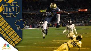 Notre Dame goes up 14 in style on punt block, hurdling TD vs. Army at Yankee Stadium | NBC Sports