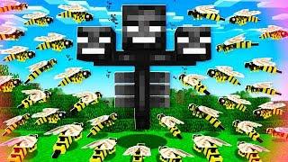 100 WASPS vs WITHER BOSS IN MINECRAFT BATTLE!