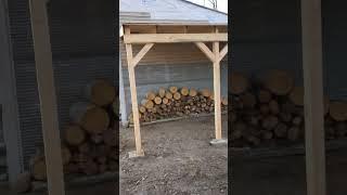 Lean-to done, hand made with sawmill #Autarky