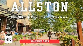 Boston walking tour in Allston, Boston University, and Fenway [4K] city sounds