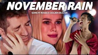 Golden Buzzer: Simon Cowell Crying To Hear The Song November Rain Homeless On The Big World Stage