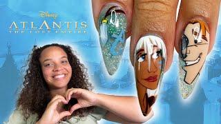 How to Draw MILO & PRINCESS KIDA from Disney's Atlantis | NAIL ART TUTORIAL