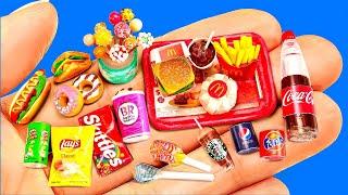 25 DIY FAST FOOD  for BARBIE DOLL | Lays, Chupa Chups, McDonald’s, KFC, Pepsi, Donuts and more