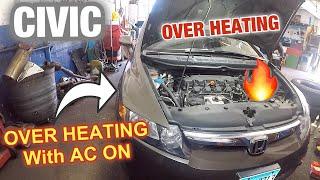 Honda civic Over heating with AC on Dignose it by checking the cooling system