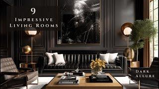 Dark Elegance Redefined: 9 Luxury Dark Living Room Interior Design Ideas | Los Angeles House Tour