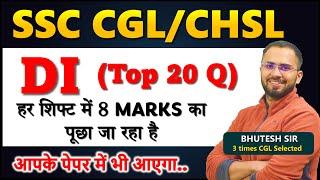 DI : Top 20 questions from All CHSL 2024 questions Data Interpretation Fast revision for SSC CGL