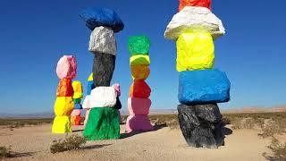 Ugo Rondinone's Seven Magic Mountains Art Installation - VIDEO TOUR (Las Vegas, NV)