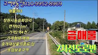 창원동읍  2차선변토지 농업보호구역땅 주남저수지근처