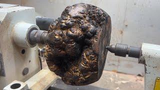 NDT Woodworking \\ Really Great Idea from Burnt Wood with Epoxy Resin Glue on Wood Lathe