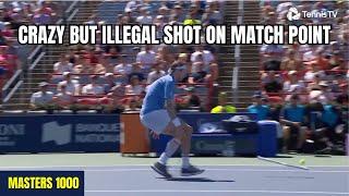 One in a million shot but illegal on match point! Funny moment between Bublik and Shelton | Montreal