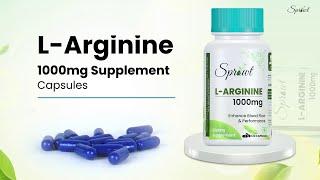 Sprowt L-Arginine 1000mg Supplement Improves Energy, Muscle pump, Muscle Growth & Recovery