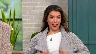 Aran Craft Merino Wool Asymmetrical Zip-Front Sweater on QVC