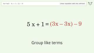 Solve 8x+1=3x-9: Linear Equation Video Solution | Tiger Algebra