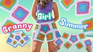 How To Crochet The Granny Square Shorts I'll Be Living In All Summer️