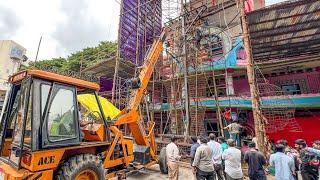 Khairatabad Ganesh Body Fixed With Crane | Khairatabad Ganesh Making 2024 | Hyderabad activities